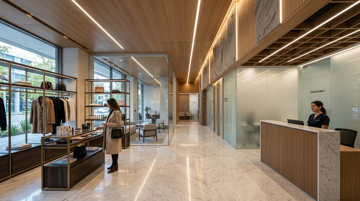 Interior comercial durante una habilitación