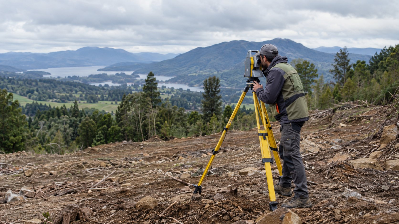 Imagen ilustrativa de levantamiento topográfico en terreno